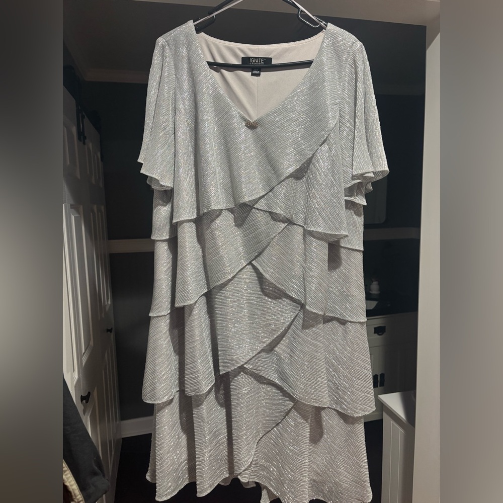 Chic Silver Layered Dress